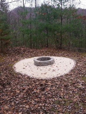 Fire pit with chairs