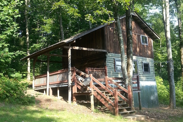 Exterior, of log cabin