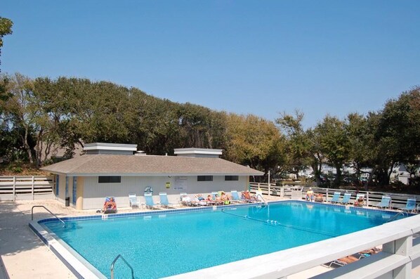 pool is steps from the condo