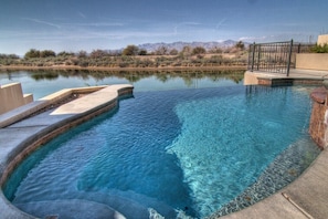 Outdoor pool, a heated pool - Riverfront Luxury Mansion, private Pool & Spa (Bullhead City)