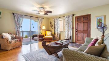 Smart TV, DVD player, books, music library