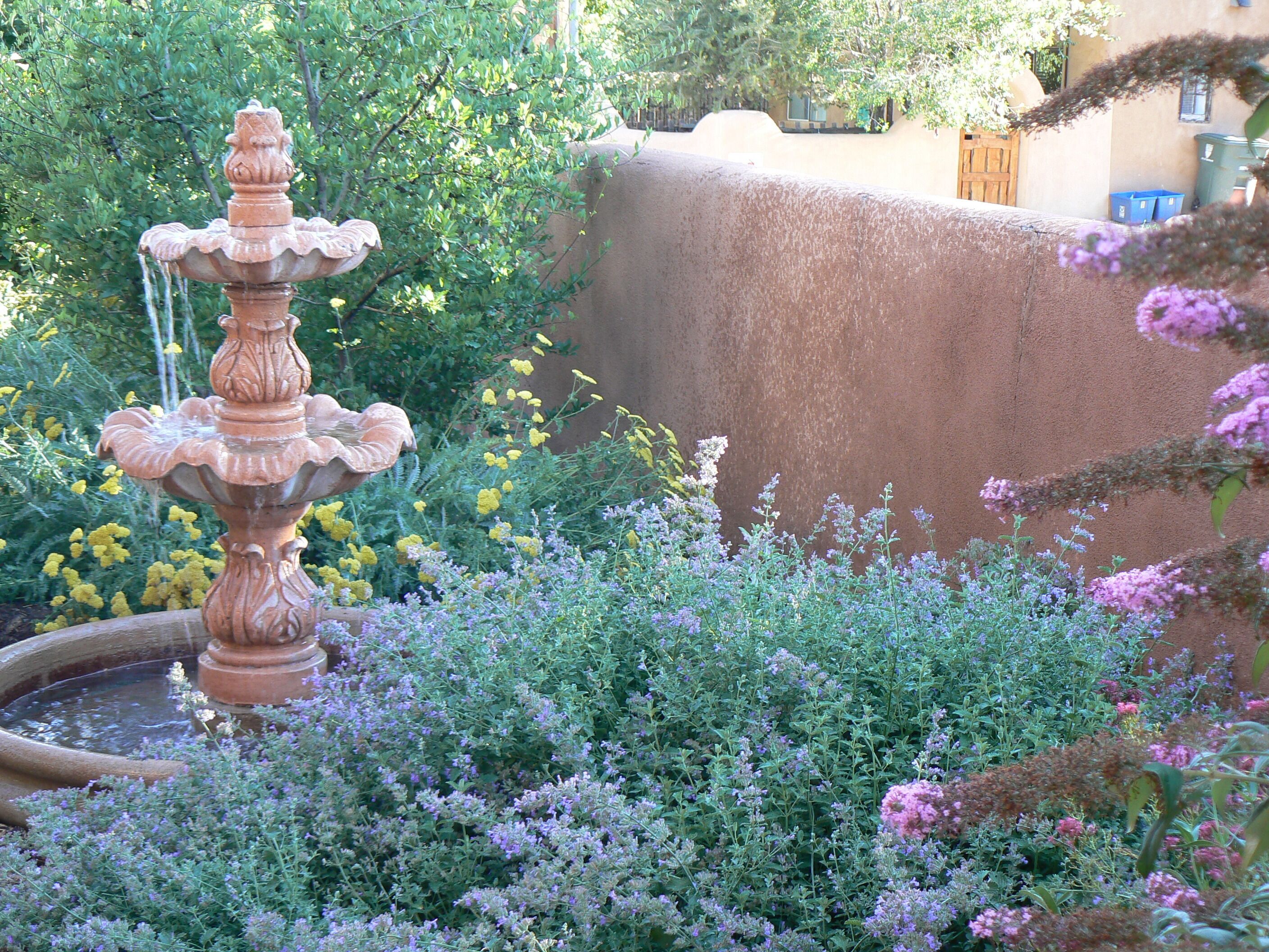 In the summer the blooming garden is ablaze with color.