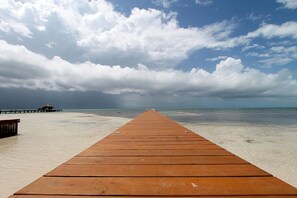 Plage, chaises longues, serviettes de plage