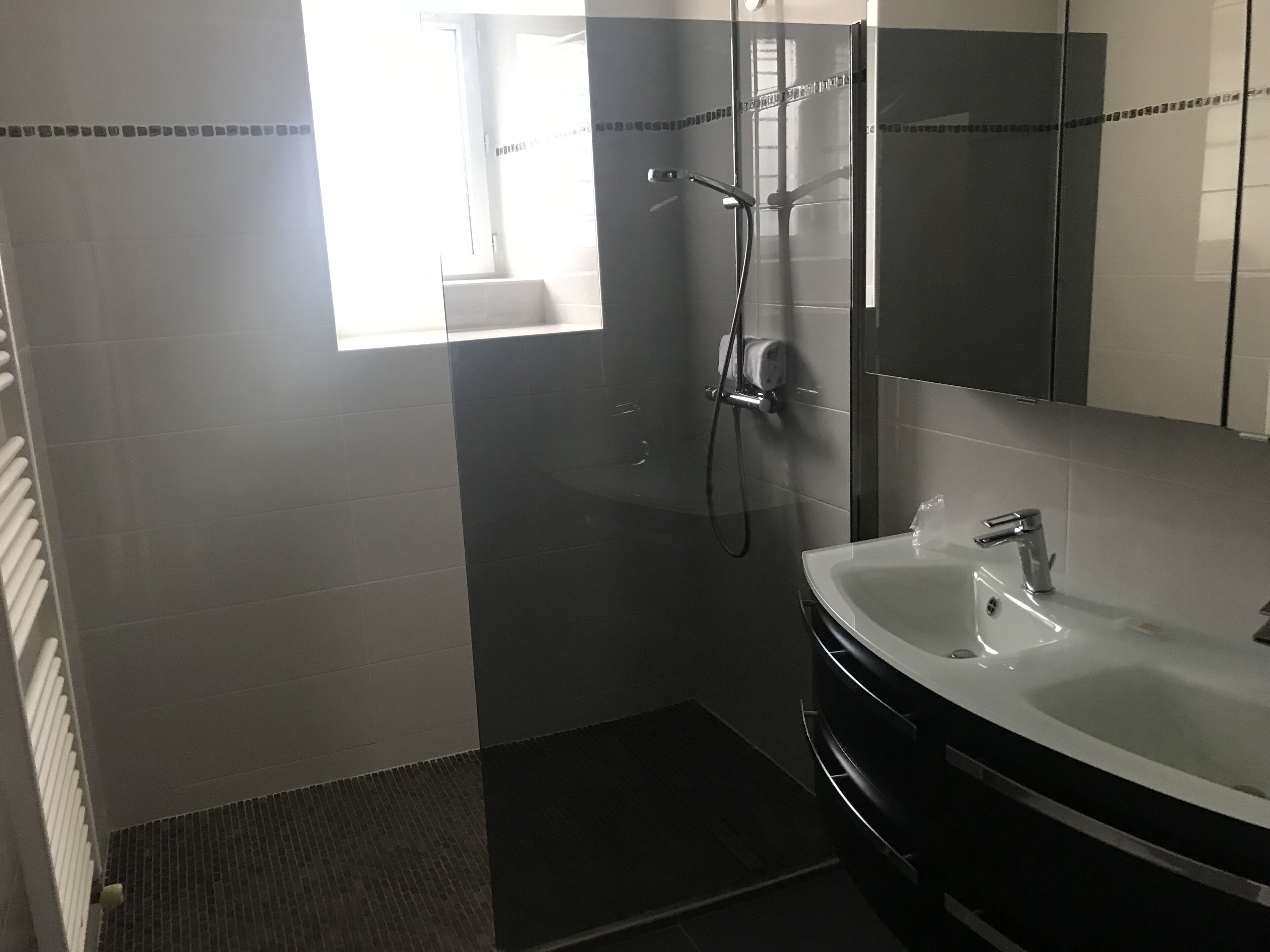 triple room | bathroom | shower, towels