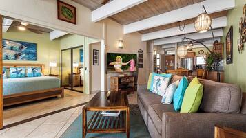 2 chambres, coffres-forts dans les chambres, fer et planche à repasser