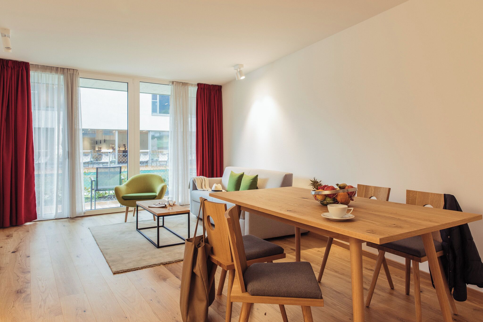 Premium Apartment (1 bedroom) with balcony or terrace | Living area | 30-inch flat-screen TV with satellite channels, TV, heated floors