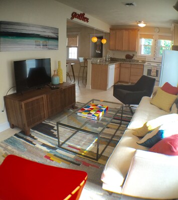 Living area with full kitchen