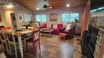 TV, fireplace, DVD player