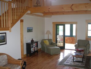 Fireplace, ping pong, books