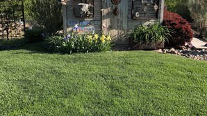A rustic, wooden structure labeled "SCENIC WEST UNLIMITED" with various license plates and a cow skull decoration. - Tranquil East Wing Suite Redlands Grand Junction, Colorado (Grand Junction)