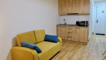 Basic Apartment, 1 Queen Bed with Sofa bed, Non Smoking, Mountain View | Blackout drapes, free WiFi, bed sheets