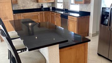 Luxury Villa, 4 Bedrooms, Non Smoking, Pool View | Private kitchen | Full-sized fridge, microwave, oven, stovetop