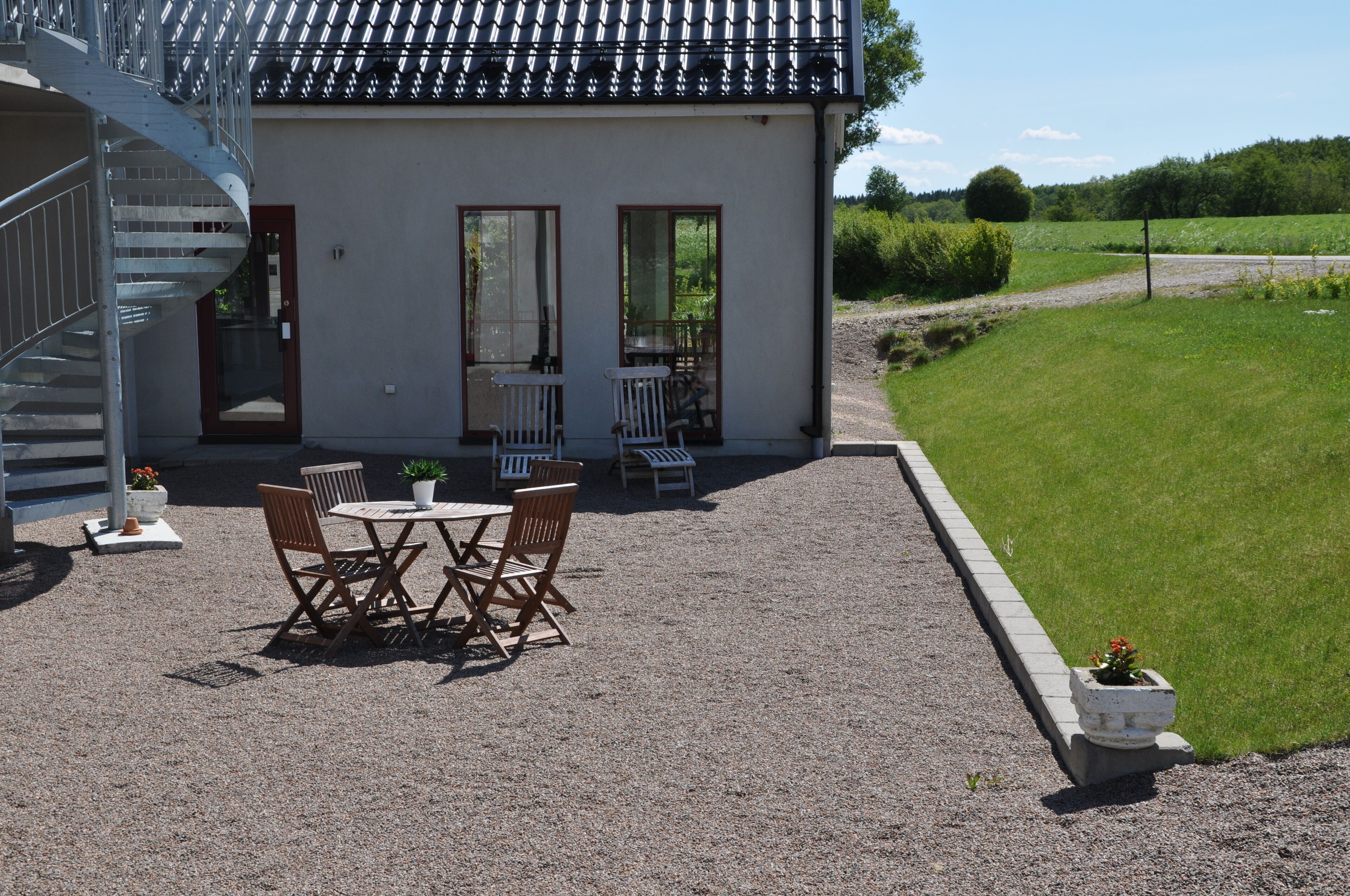 twin room, garden view | view from property