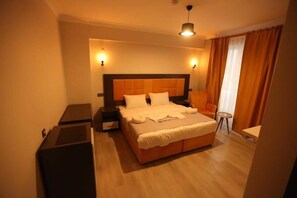 Desk, free WiFi, bed sheets