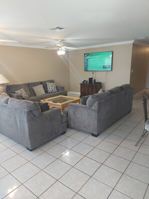 Smart TV, DVD player, books