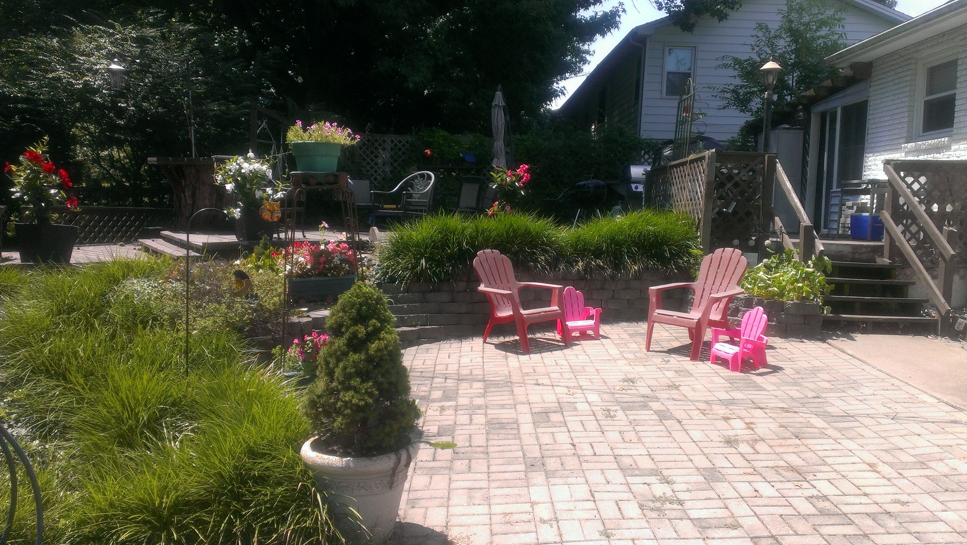 Outdoor patio for your use. Nice for small receptions or family meals.