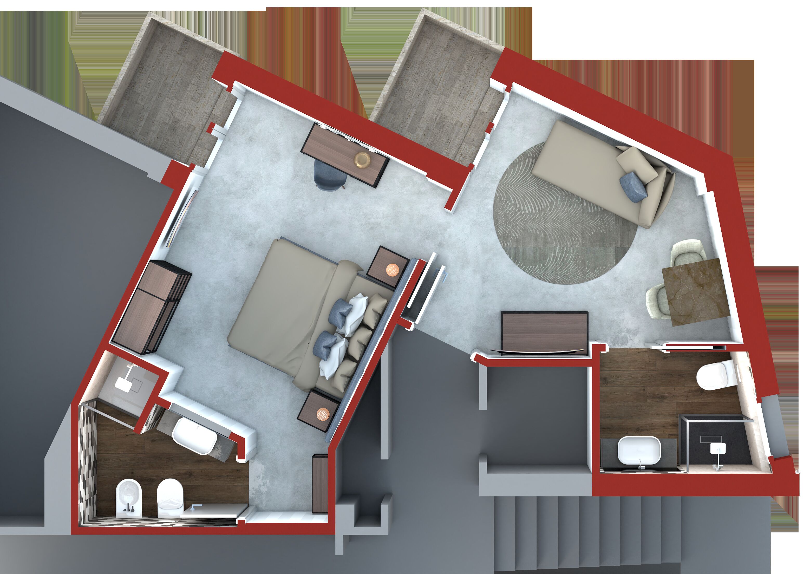 junior suite, sea view | floor plan