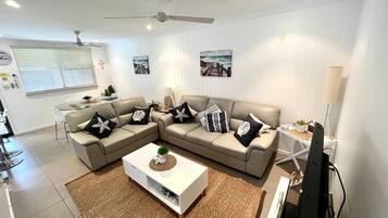 TV, DVD player, stereo