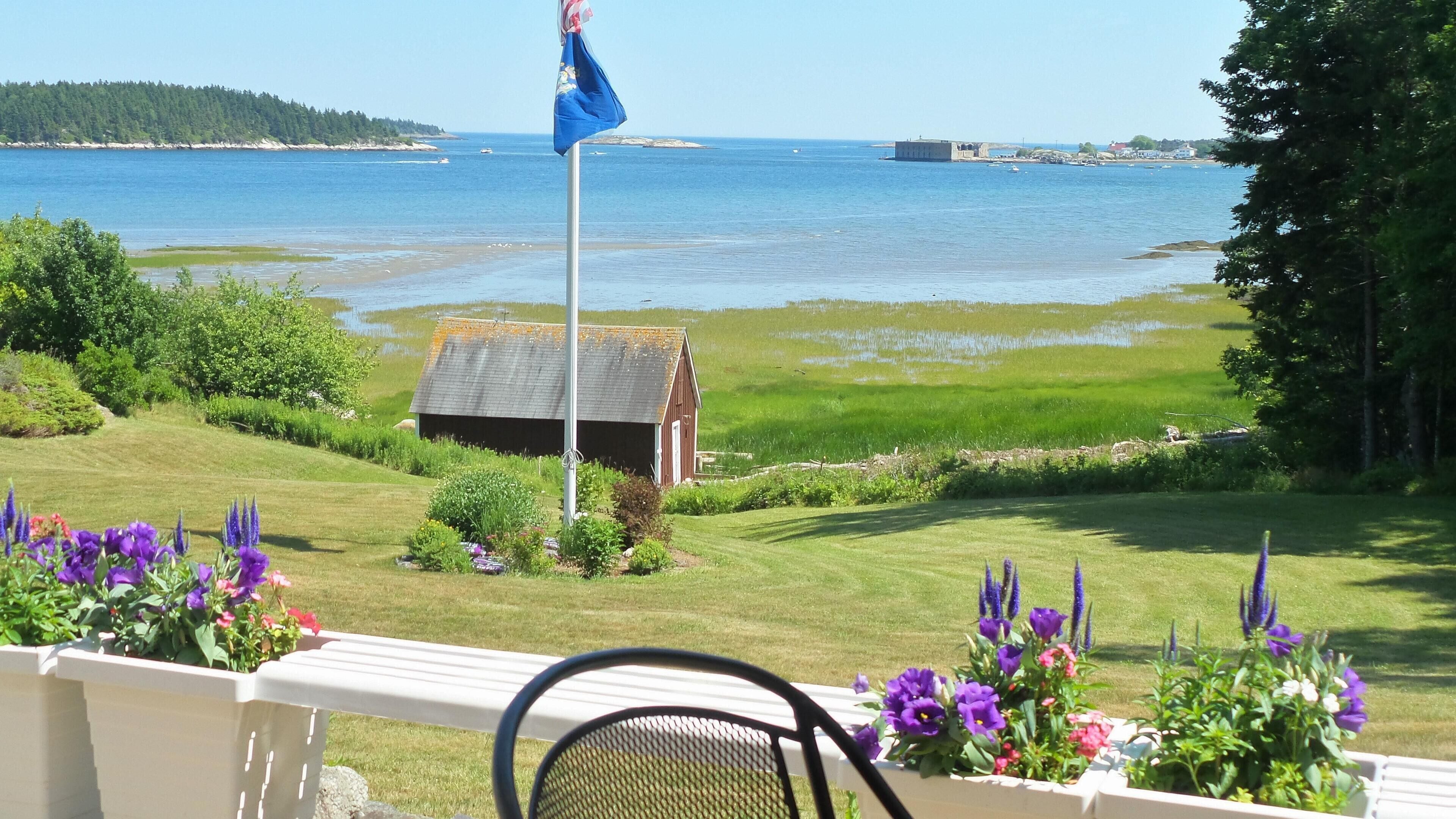 Oceanfront historic home near Popham & Islands at mouth of Kennebec River