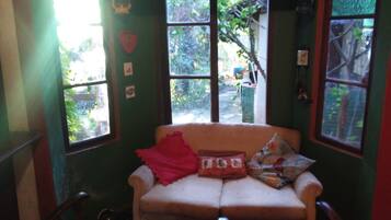 TV, table tennis, books, music library