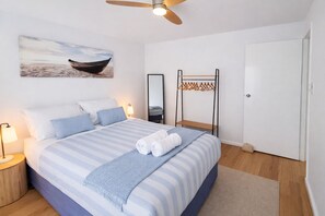 2 bedrooms, iron/ironing board, WiFi, bed sheets