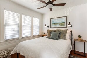 1 bedroom, desk, iron/ironing board, travel cot