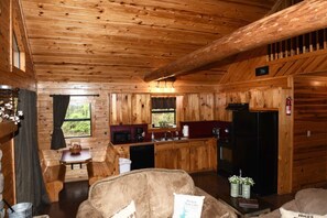 TV, fireplace - Tomichi Link-N-Log Cabin Near Broken Bow Lake Damn (Broken Bow)