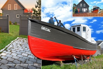 Lounge on "Skoal" our recently renovated 35 ft scallop boat and "speakeasy."