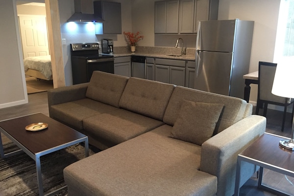 Living room open to full kitchen