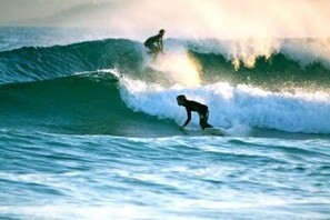 Beach nearby, sun loungers