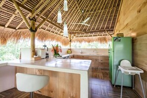 Fridge, oven, stovetop, electric kettle