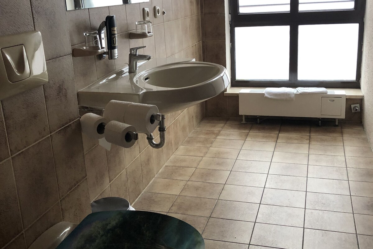 Bathroom | Hair dryer, towels