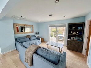 Smart TV, DVD player, books, stereo