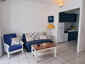 TV, DVD player, books, stereo