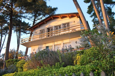 Villa surrounded by green woods, with a wonderful view on the coast. FREE WIFI
