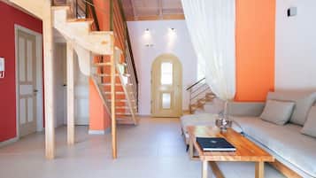 Televisio, takka, DVD-soitin, stereot