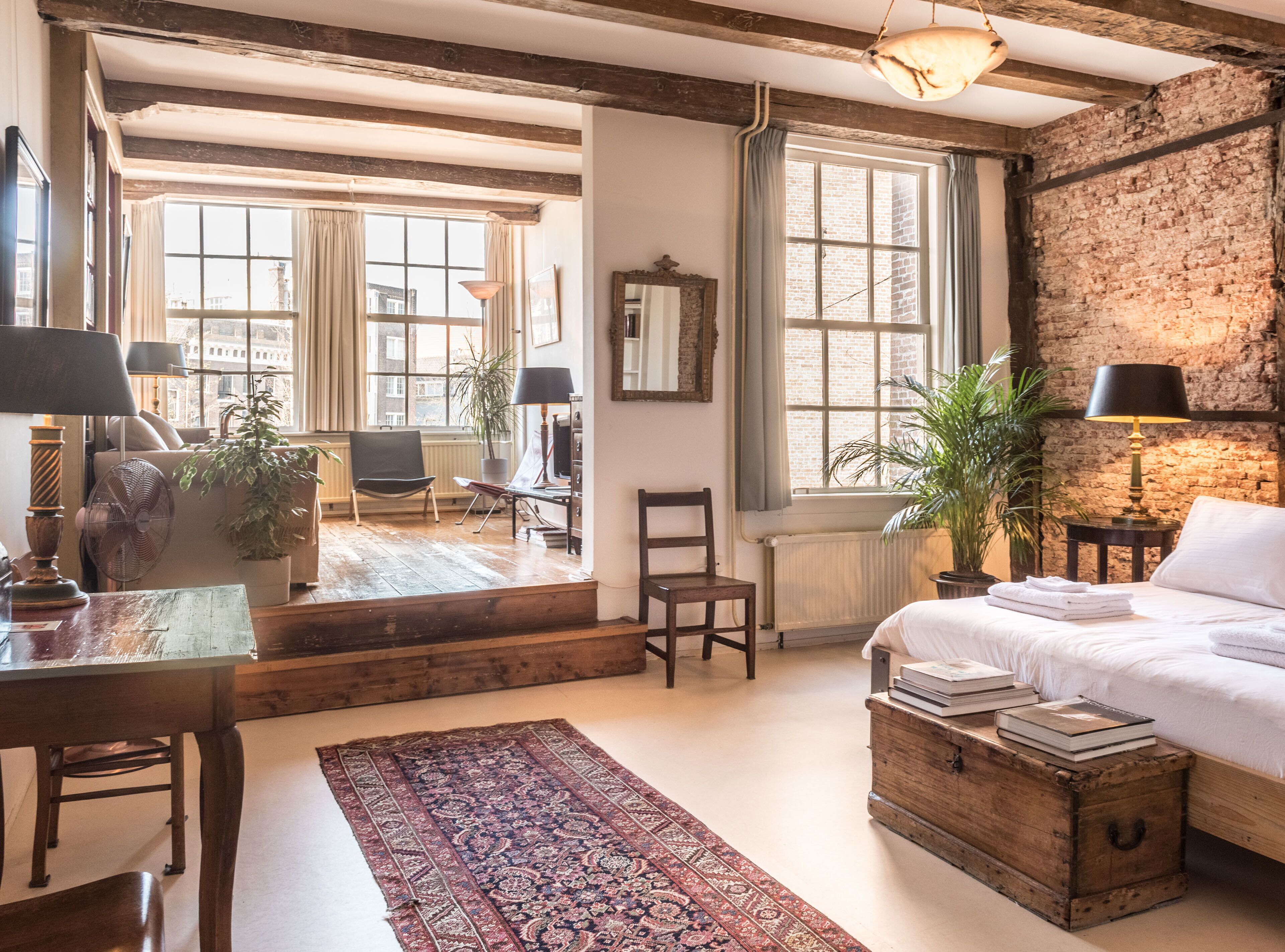 Desk, laptop workspace, iron/ironing board, WiFi