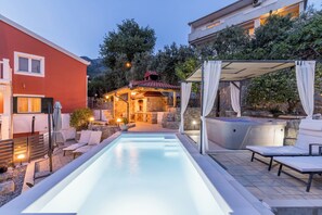 Outdoor pool, a heated pool - Family paradise with private heated pool and jacuzzi (Žrnovnica)