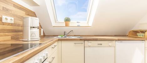 Fridge, oven, stovetop, dishwasher