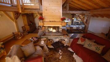 TV, fireplace, DVD player, foosball