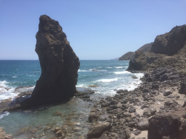Beach nearby, sun-loungers