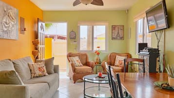 TV, DVD player, stereo