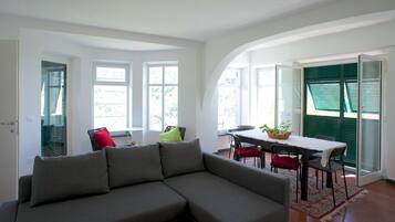 TV, caminetto, libri