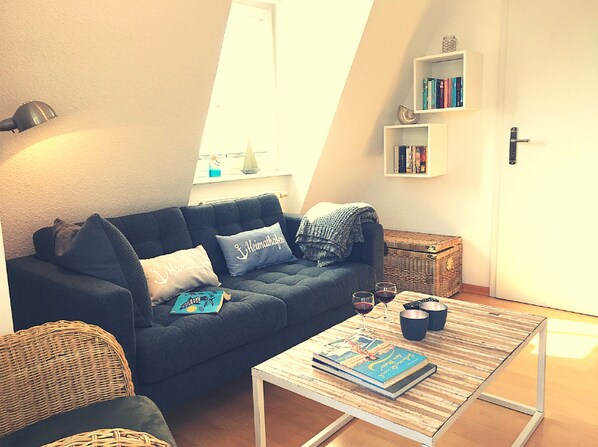 Smart TV, DVD player, books, video library