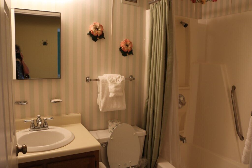 Een badkamer met een wastafel, toilet en douche.