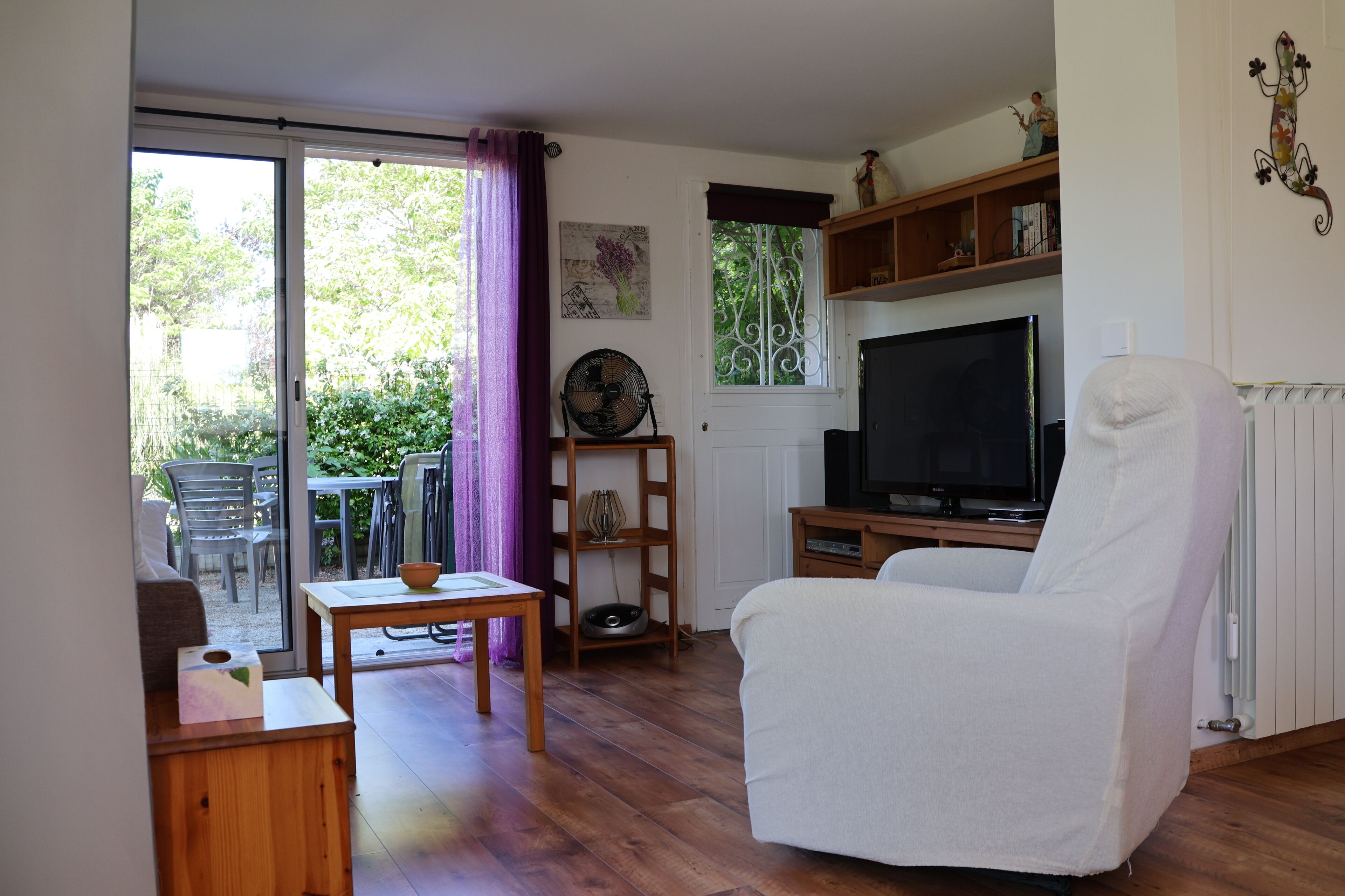 Smart TV, DVD player, books, stereo