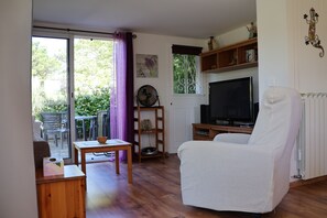 Smart TV, DVD player, books, stereo