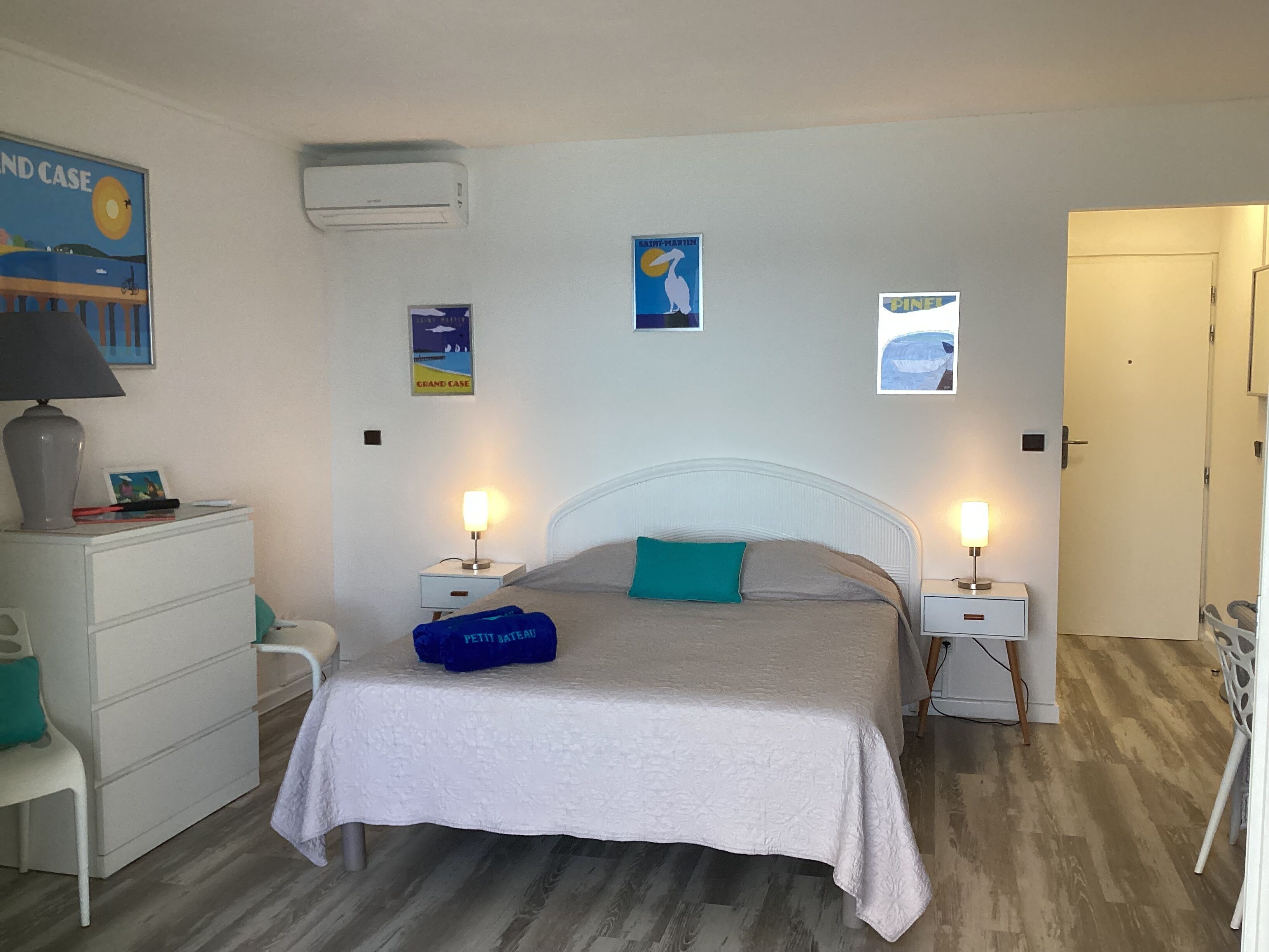 1 bedroom, desk, iron/ironing board, travel cot