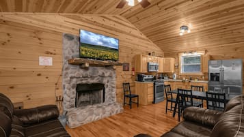 Smart TV, fireplace, video games