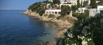 Lägenhet fötterna i vatten